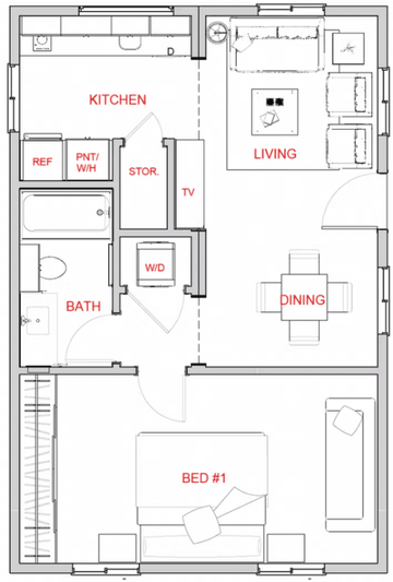 Prefab ADU Floor Plan Option 2
